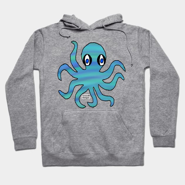 Blue Green Octopus (dark) Hoodie by 13mtm80-Designs